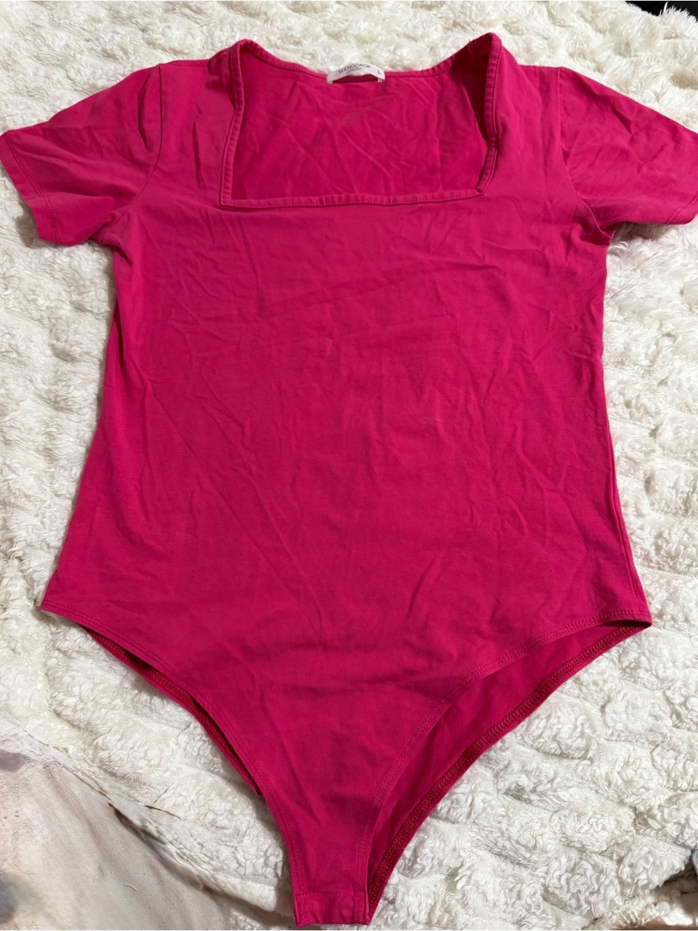 Hot Pink Short Sleeve One-Piece Bodysuit